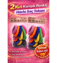 6’Lı 2 Paket Karışık Renkli Havlu Saç Tokası Yumuşak Elastik Dayanıklı Lastik Toka Seti