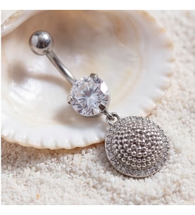 FerizZ 316L Çelik Zirkon Taşlı Küre Piercing PRC-135