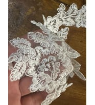 37X15 CM GÜPÜR BEYAZ NAKIŞ İŞLEME APLİKE DİKİŞ AKSESUARI