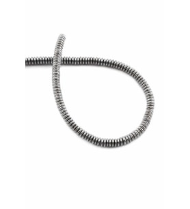 Hematit Doğal Taş Parlak Gümüş Rondela Kesim 4x1mm Dizi [AA]