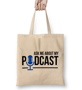 Ask Me About My Podcast Bez Çanta Uzun Saplı