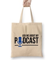 Ask Me About My Podcast Bez Çanta Uzun Saplı