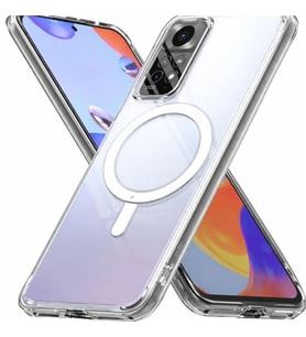 Coverzone Xiaomi Redmi Note 11 Pro ile uyumlu ?effaf K?l?f MagSafe Uyumlu G��l� M?knat?sl? Wireless ?arj Destekli Crystal Clear ?nce Sert Arka Kapak Kamera Lens Korumal? Darbe Emici K?l?f