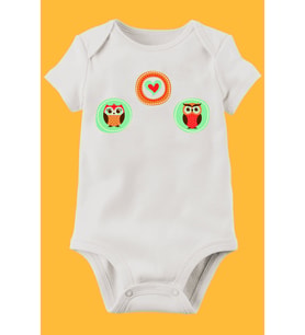 Unisex Bebek Beyaz Organik Baskılı Pamuklu Body