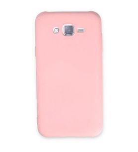 Samsung Galaxy J7 Kılıf Nano İçi Kadife Silikon - Pudra