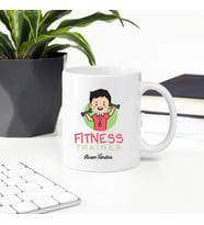 Fitness Eğitmenine Hediye İsme Özel Kupa (Beyaz)