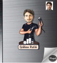 Kişiye Özel Berber Erkek Ahşap Magnet -4