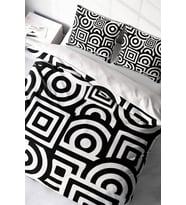 Lastikli Çarşaflı %100 Pamuk Saten Çift Kişilik Nevresim Takımı Geometric Mixed