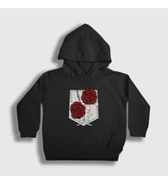 Presmono Unisex Çocuk Siyah Garrison V2 Anime Attack On Titan Kapüşonlu Sweatshirt 123538tt