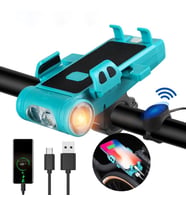 Monozone 5in1 Bisiklet Feneri Şarjlı Telefon Tutucu+Korna +Sis Farı 3500Mah PowerBank Scooter Lambası