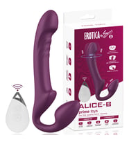 PRIME TOYS Alice Şarjlı Uzaktan Kumandalı Rotasyon Hareketli Çift Taraflı Strapless Strapon Vibratör