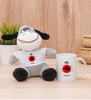 Kişiye Özel Boğa Burcuna Hediye Peluş Eşek ve Beyaz Kupa