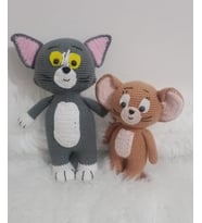 Bitirim İkili Tom ve Jerry Amigurumi Organik Oyuncak