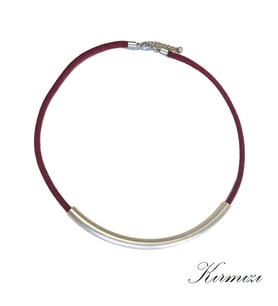 Handcraftedbyoz Kadın Gümüş Kordon Kolyeler (Lacivert, Kırmızı seçenekleriyle) (Kırmızı)