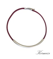 Handcraftedbyoz Kadın Gümüş Kordon Kolyeler (Lacivert, Kırmızı seçenekleriyle) (Kırmızı)