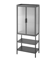 Vitrin, Antrasit-Sazlı Cam, 60x34x146 cm