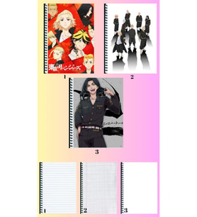 Tokyo revengersA4 defter 3 adet çizgili + kareli + çizgisiz büyük boy 21*29 cm süper set