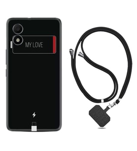 TCL 303 Kılıf Resimli Boyun Askılı İpli Desenli Silikon My Love 1402