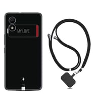 TCL 303 Kılıf Resimli Boyun Askılı İpli Desenli Silikon My Love 1402