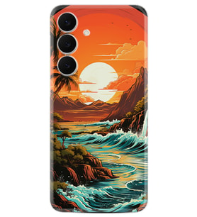 Samsung Galaxy S25 FE Kılıf Boutique Baskılı Resimli Retro Mountain Pcode -079