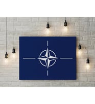 Nato Bayrağı Kanvas Tablo 40x55cm Dekoratif Tablo