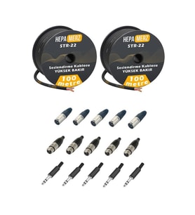 Hepa Merz Connection Paket-8 Mikrofon Kablosu Jak XLR Konnektör Paketi