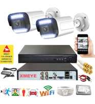 2 li Araç İnsan Yüz Tanımalı Hareket Algılayan 5 MP Lens 12 Warm Led Gece Renkli Kamera Seti 3312W
