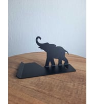 Gowpenart Dizayn Fil Figürlü Masa Üstü Metal Ergonomik Telefon/Tablet Tutucu 1,5 mm Kalınlık Siyah