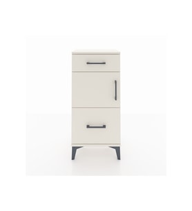 Arges Komodin Tek Raflı 2 Çekmeceli Tek Kapaklı 44x30x96 Aytaşı-Aytaşı