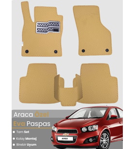 CHEVROLET AVEO (2012-2015) Uyumlu EVA Paspas Tam Set–Araca Özel,Su Geçirmez,Kolay Montaj