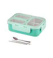 Lch Box 620 Ml Tek Kat Üç Bölmeli Metal Kaşıklı Sefer Tası