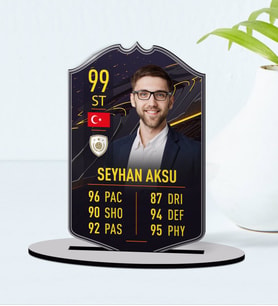 BK Gift Kişiye Özel Ahşap Biblo Futbolcu Kartı-7