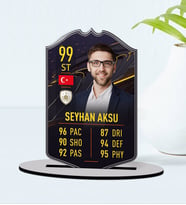 BK Gift Kişiye Özel Ahşap Biblo Futbolcu Kartı-7