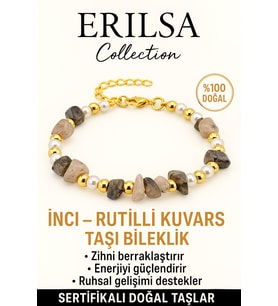 Sertifikalı İnci ve Rutil Kuvars Taşı Bileklik – Zihinsel Berraklık (Çok Renkli)