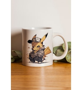"Zengin Pikachu" Baskılı Kişiye Özel Hediyelik Kupa Bardak (Çok Renkli)