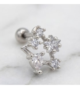 FerizZ 316L Çelik Zirkon Taşlı Takım Yıldızı Piercing PRC-172
