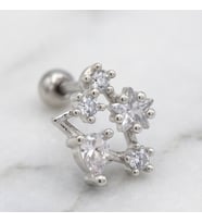 FerizZ 316L Çelik Zirkon Taşlı Takım Yıldızı Piercing PRC-172