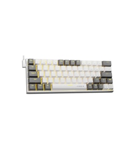 Z-11 Mini Blue Switch İngilizce Q Full Anti Ghosting Mekanik Oyuncu Klavyesi (Beyaz-Gri Tuşlar)