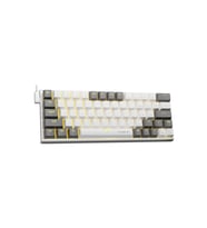 Z-11 Mini Blue Switch İngilizce Q Full Anti Ghosting Mekanik Oyuncu Klavyesi (Beyaz-Gri Tuşlar)
