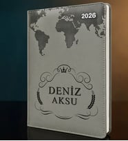 BK Gift Kişiye Özel İsimli Termo Sert Kapak 2026 Gri Ajanda -6, Öğretmenler Günü Hediyesi, Yeni İş Hediyesi