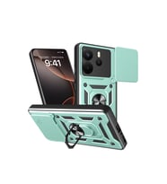 Redmi Note 14 4G Pars Lens Yüzüklü Silikon - Yeşil