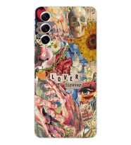 Samsung Galaxy S22 Uyumlu Aesthetic Vintage Kolaj Desenli Şeffaf Telefon Kılıfı