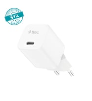 ttec SmartCharger GAN 30W PD USB-C Seyahat Hızlı Şarj Aleti Beyaz 2SCG30B