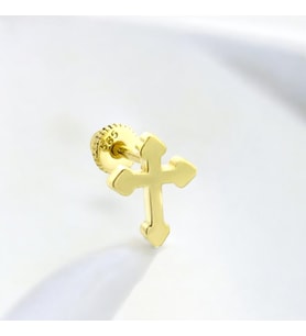 Glorria Altın Haç Helix Piercing