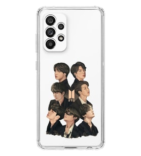Samsung Galaxy A13 Uyumlu BTS Desenli Şeffaf Telefon Kılıfı