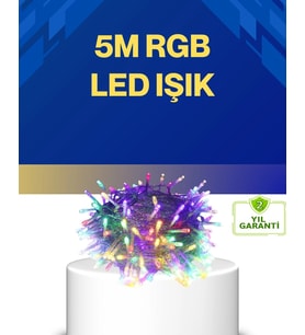 Dekoratif Peri Led 5 m 50 Ampullü Şeffaf Kablo Aydınlatma