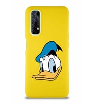 Realme 7 Soft Premier Kapak Donald Duck-B Tasarımlı Silikon Kılıf - Sarı (Şeffaf)