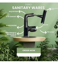 FLEKO LİGHT LAVABO BATARYASI DERECE GÖSTERGELİ (Siyah)