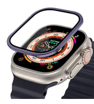 BİNANO APPLE WATCH ULTRA 49MM METAL ÇERÇEVELİ EKRAN KORUYUCU MOR