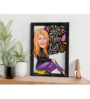 BK Gift Kişiye Özel Anneler Günü Karikatürlü 3D Ahşap Tablo, Anneye Hediye, Anneler Günü Hediyesi-4
